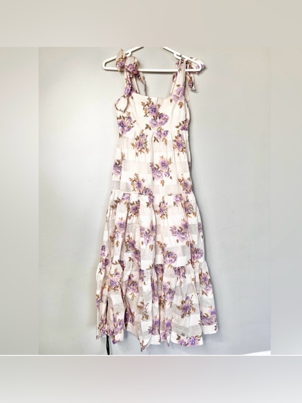 Zimmermann Rosa stripped picnic dress midi floral ruffles size OP/XS - Picture 4 of 9